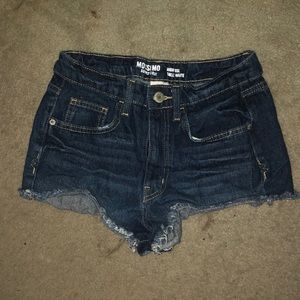 High rise denim booty shorts